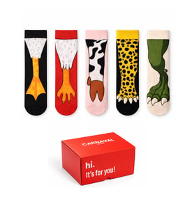 Carnaval Socks 5li Hayvan Ayakları Temalı Eğlenceli Çorap Kutusu