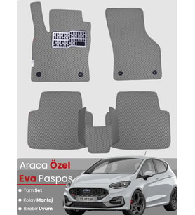 FORD FİESTA (2017-2024) Uyumlu EVA Paspas Tam Set–Araca Özel,Su Geçirmez,Kolay Montaj
