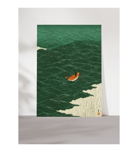 Çerçevesiz Poster Silent Voyage  Deniz, Yolculuk ve Huzur Temalı Sade Tasarım