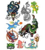Ejderha Dragon Sticker Set-5 10 Parça Telefon, Tablet, Defter, Laptop Sticker