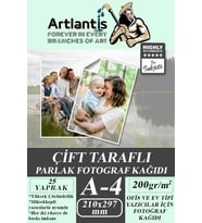 Fotoğraf Baskı Kağıdı A-4 200 Gr/m2 25'li 1 Paket A4 Fotoğraf Kağıdı Ofis Ve Ev Tipi Mürekkepli Yazıcılar İçin (Beyaz)