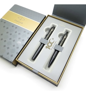 Parker Mat Siyah Yüzüncü Yıl (100. Yıl) Özel Roller Kalem + Tükenmez Kalem Set