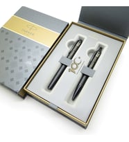 Parker Mat Siyah Yüzüncü Yıl (100. Yıl) Özel Roller Kalem + Tükenmez Kalem Set (Karışık)