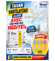 Ventus Sessiz Çalışma 5 Fan Kanat ve Işıklı Uzaktan Kumandalı Tavan Tipi Vantilatör+HEDİYE EL FANI.!
