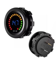Ayt Powermaster IC-230E 6-18 Volt Voltmetre Pano Tipi Akü Göstergeli 28 Mm 6-18 Volt Dış Çap 36.5 Mm 2 Pinli