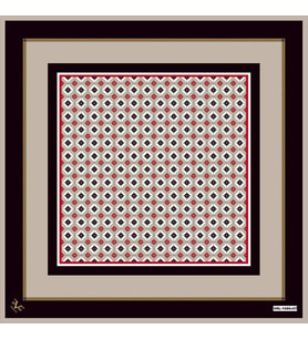 Geometrik Desen Black Seri Twill Eşarp Eşarp Askısı ile Birlikte 90x90 cm Vizon 