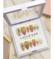 Louésse Spring Bloom Takma Tırnak 12’li Çiçek Desenli Sarı Pembe Nail Set