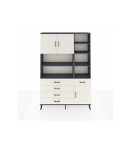 Arges Gardrop 9 Raflı 5 Çekmeceli 3 Kapaklı 132x30x195 Antrasit-Aytaşı