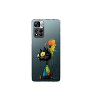Xiaomi Redmi Note 11 Pro Plus 5G ile Uyumlu Splash Kedi Tasarımlı Şeffaf Silikon Kılıf