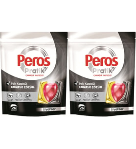 Peros Pratik Matik Çamaşır Deterjanı Kapsülü - Tableti 52 Adet Siyahlar (2PK*26)