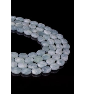 13X10 MM Oval Akuamarin Taşı Doğal Taş Dizi (Mavi)