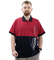 Mode XL Büyük Beden Erkek Polo Yaka T-Shirt POLO SPORT U24323 Bordo
