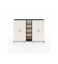 Arges Dolap 12 Raflı 4 Kapaklı 220x30x163 Antrasit-Aytaşı/Çam