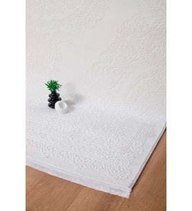 Voyage %100 Akrilik Yumuşak Dokulu Halı Kilim Salon Mutfak Koridor Yolluk Dokuma Makine Halısı (Krem)