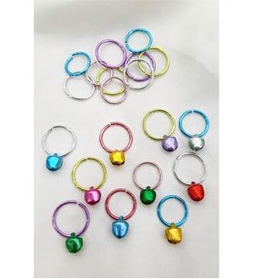 RENKLİ ZİLLİ 20 PARÇA  SAÇ KÜPE SETİ