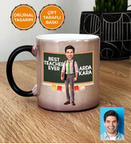 Kişiye Özel Karikatürlü Sınıf Öğretmeni Hediye Kupa Bardak Sihirli Erkek Sınıf Öğretmenine Öğretmenler Günü Hediyesi