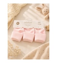 Bebitof 3 Çift Bebek Pamuklu Kıvırmalı Soket Çorap Pembe BBTF.413.ÇRP.PMB