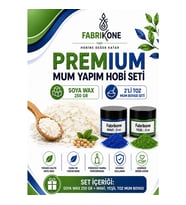 Premium Mum Yapım Hobi Seti - Soya Wax 250 gr - 2'li Toz Mum Boyası Seti - Mavi, Yeşil BKFABSW2502MY