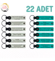 Beyaz & Koyu Turkuaz, Şirket Yıl Dönümüne Özel Hediye, 22’li Set, Tarih ve İsimli Deri Hatıra