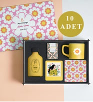 Kadınlar Günü 10’lu Set   – Kolonya, Türk Kahvesi, Fincan ve Çerçeveli Şık Hediye Seti