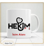 Hekimlere Özel İsim Yazılabilir Kupa Bardak – Kişiye Özel Meslek Temalı Hediye-143