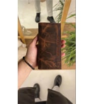 Hakiki Deri Mıknatıslı Telefon Bölmeli Crazy Taba El Tutmalı Cüzdan