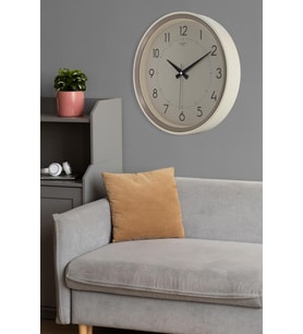 Krem Kasa Kumbeji Çerçeve Duvar Saati 37 cm