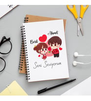 Seni Seviyorum - Sevgili Tasarımlı Defter Kişiye Özel