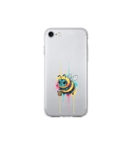 iPhone 7 ile uyumlu Splash arı tasarımlı şeffaf silikon kılıf