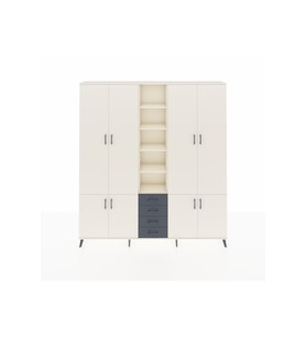 Arges Dolap 17 Raflı 4 Çekmeceli 8 Kapaklı 220x30x243 Aytaşı-Aytaşı/Antrasit