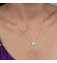 Swarovski Taşlı Gümüş Fil Bayan Kolye