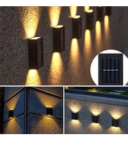 4 Ledli Solar çift Taraflı Duvar Lambası Güneş Enerjili Aydınlatma Dekorasyon Ap