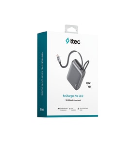 ttec ReCharger Pro LCD 10.000mAh PD 20W USB-C Taşınabilir Hızlı Şarj Aleti / Powerbank – 2BB275
