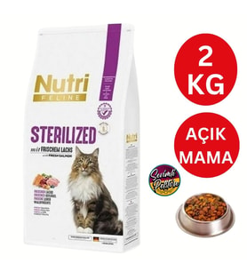 Nutri Feline Somonlu Tahılsız Kısırlaştırılmış Açık Kedi Maması 2 kg