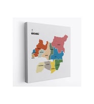 Kocaeli  İli ve İlçeler Haritası  Dekoratif Kanvas Tablo 1401