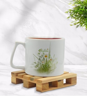 BK Gift Kişiye Özel Papatya Temalı Middle Beyaz Kupa Bardak Model 13