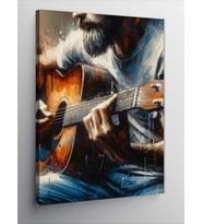 Kanvas Tablo Akustik Gitar Çalan Adam