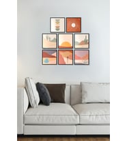 Çerçevesiz Çerçeve Görünümlü 8 Parça Minimal Mdf Tablo Seti Çoklu Mdf Baskı 20X20 ÖZC-MDF8E