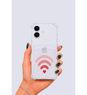 iPhone 16 Kartlıklı Aşk Sinyali Desenli Kılıf - HUOBPS5068-7200