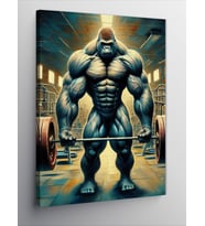 Kanvas Tablo Gym Yapan Goril