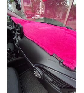 Yumuşak Tüylü Oto Torpido Bagaj Üstü Örtü Peluş Halı Fuşya Pembe 150x40cm