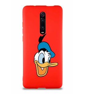 Xiaomi Redmi K20 Pro Soft Premier Kapak Donald Duck-A Tasarımlı Silikon Kılıf - Kırmızı (Şeffaf)