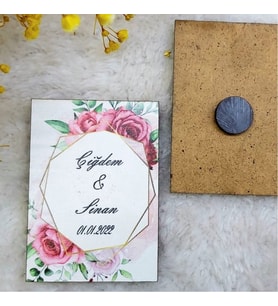 30 Adet Nikah Hediyelikleri Ahşap Magnet 2-