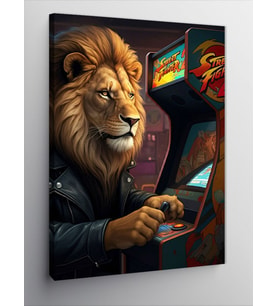 Kanvas Tablo Arcade Oynayan Aslan