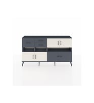 Arges Konsol 5 Raflı 4 Çekmeceli 4 Kapaklı 176x30x99 Antrasit-Aytaşı/Antrasit