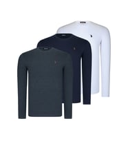 ÜÇLÜ SET T8588 DEWBERRY YUVARLAK YAKA ERKEK SWEATSHIRT-LACİVERT-ANTRASİT-BEYAZ