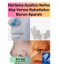 Özel Üretim Horlama Azaltıcı Nefes Alıp Verme Rahatlatıcı Uyku Önleyici Burun Delik Aparatı 8'li Set