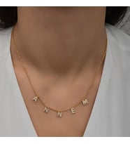 Annem Yazılı Gold Kolye-925 Ayar Gümüş