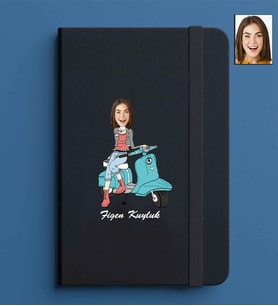 Kişiye Özel Kadın Model 13x21 Siyah Defter-53