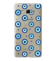 PrintiFy Samsung Galaxy A7 ile Uyumlu 1mm Slim Fit Nazar Boncuğu 1 Baskılı Şeffaf  Kılıf